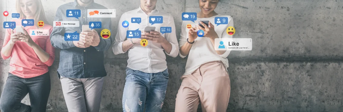 Social media content on a phone